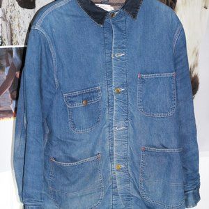 Vintage Sears denim Jacket Chore Work Coat Blanket